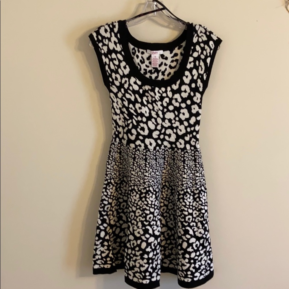 NWOT  Candies sweater dress black & white Juniors knit Dress S